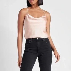 Express Blush Pink Satin Cowl Neck Cami | XS